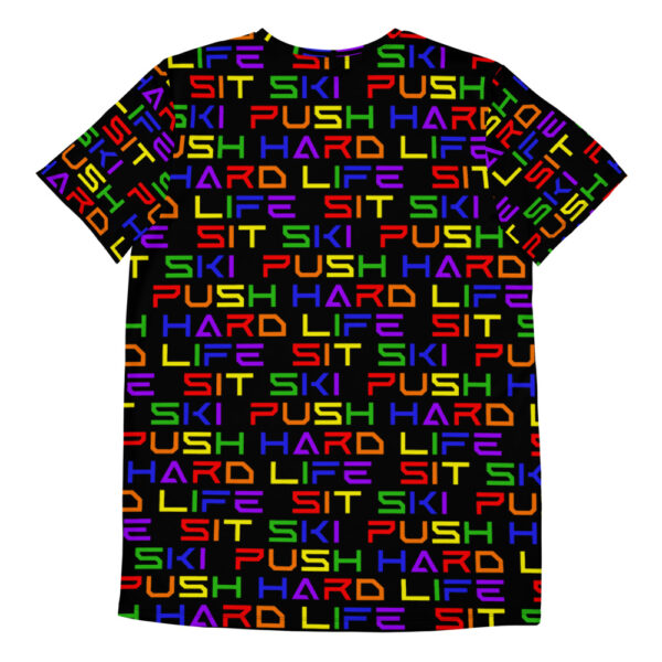 Sit Ski Rainbow Men's Athletic T-shirt - Image 2