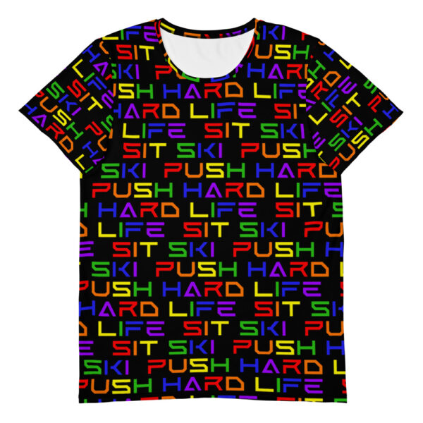 Sit Ski Rainbow Men's Athletic T-shirt