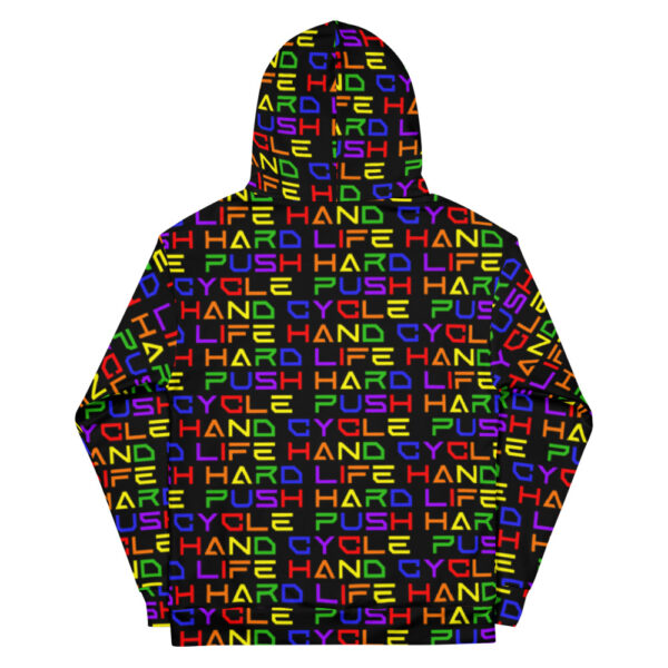 Hand Cycling Rainbow Unisex Hoodie - Image 2