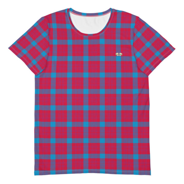 Men's Red/Blue Plaid Athletic T-shirt