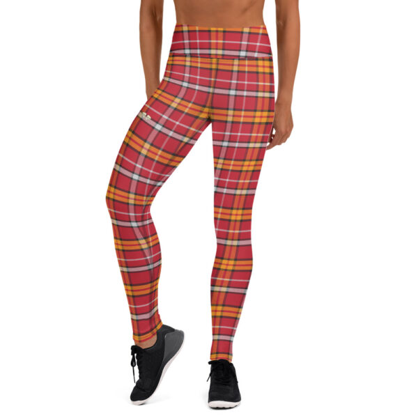 Women's Red/Orange Plaid Yoga Pants